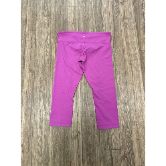 LULULEMON WUNDER UNDER REVERSIBLE CROP LEGGINGS BLACK ULTRA VIOLET WOMENS SZ 12 - Picture 1 of 8